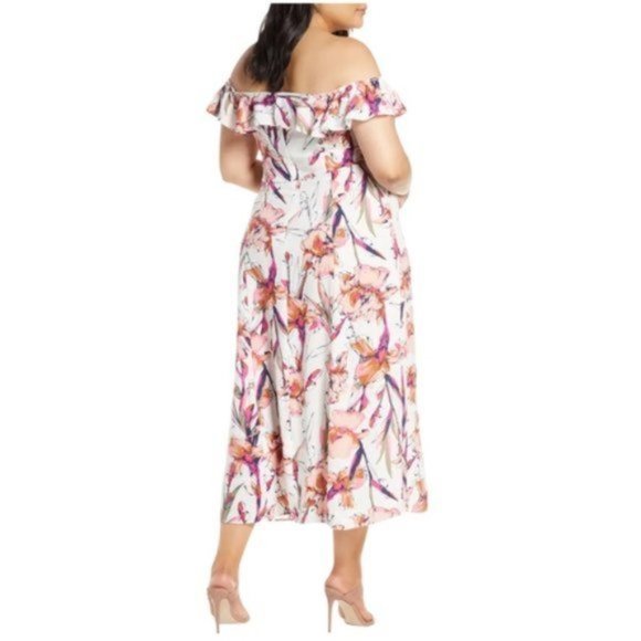 NWT LEITH | Floral Print Ruffle Flounce Dress 2x - Picture 2 of 4